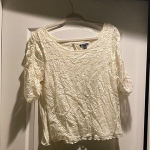 American Eagle Outfitters Ivory Lace Blouse